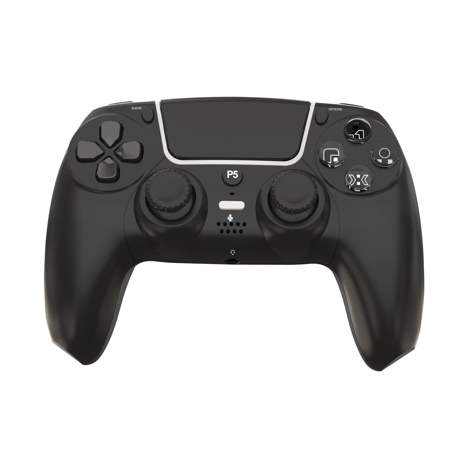 GAMINJA BT Gamepad Transparent Crystal Buttons Six-Axis Gyroscope Ergonomic Design Compatible For PS5 Wireless Controller