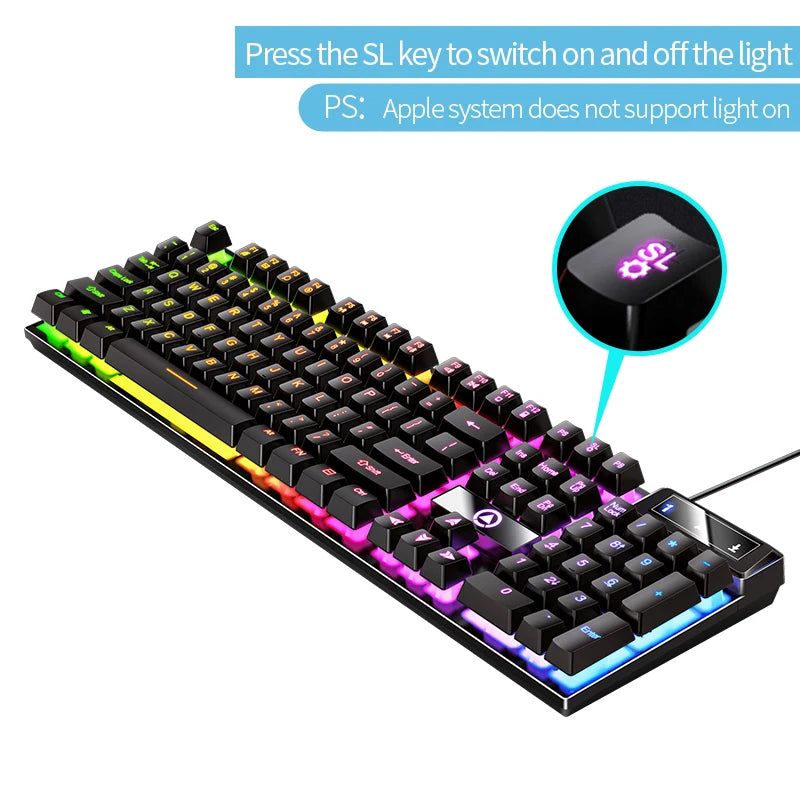 YINDIAO K500 Wired  Keyboard Gaming  Laptop Desktops PC Computer Office Accessories Low Profile Gamer Keyboards With Numpad