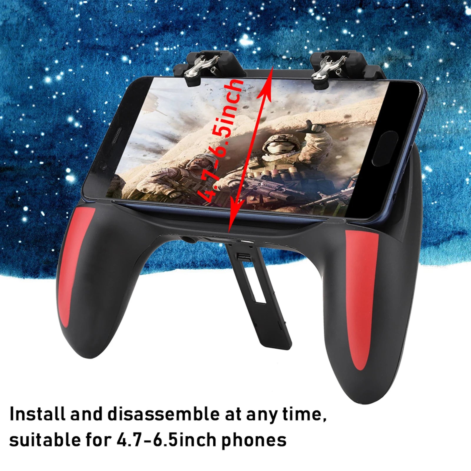 Mobile Phone Game Controller with Dual Cooling Fans Heat Dissipation Gamepad Power Handle Game Auxiliary Key Smartphone Gamepad